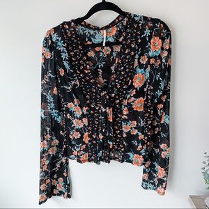 FREE PEOPLE FLORAL BLOUSE